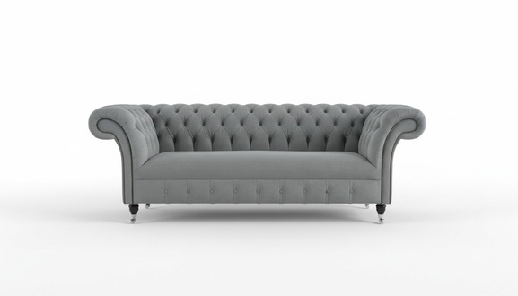 Chesterfield 3 seater couch textile fabric sofa furniture elegant design velvet designer