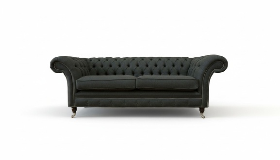 Chesterfield 3 seater textile dark gray modern design couches sofa couch furniture