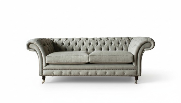 Chesterfield 3 seater textile sofa gray design couches upholstery sofas couches new