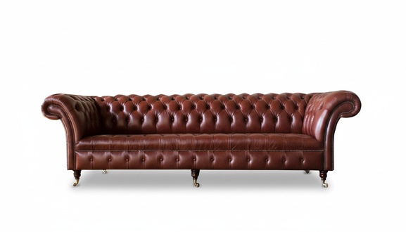 Chesterfield 4 seater leather couch design couches sofas sofa big xxl furniture 265cm