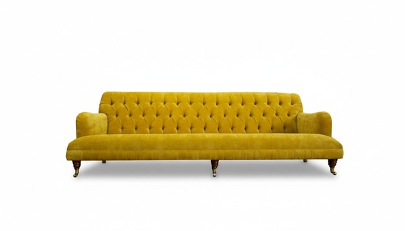 Chesterfield 4-seater living room modern design couches sofa new furniture fabric yellow
