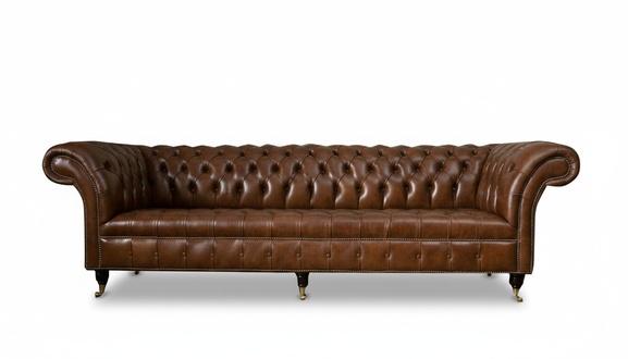 Chesterfield 4 seater modern design couches leather sofa xxl big furniture brown sofas