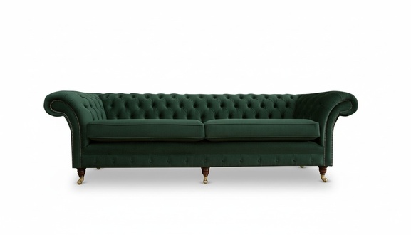 Chesterfield 4 Seater Textile Green Living Room Design Couches Upholstery Sofa Sofas