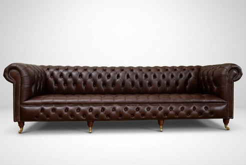 Chesterfield 4 Seater Classic Luxury Baroque Rococo Sofa Couch Sofa Leather New