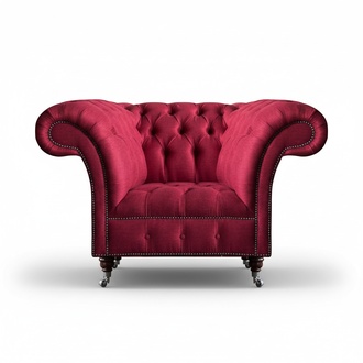 Chesterfield Armchair Pink Designer Furniture Luxury Seating Textile Living Room