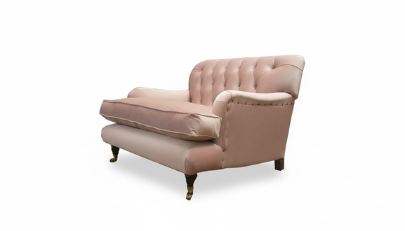 Chesterfield Armchair Textile Sofa Fabric Couch Sofas Lounges Club Lounge Beige New