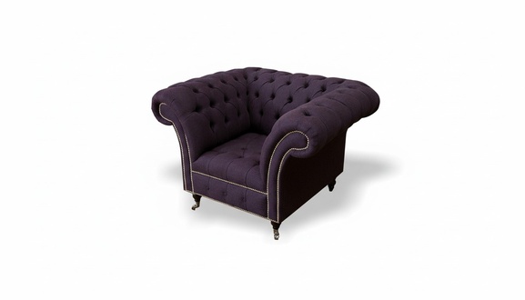 Chesterfield Armchair Textile Sofa Fabric Couch Sofas Lounges Club Lounge Purple New