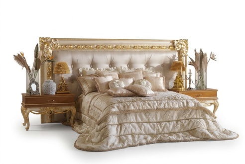 Chesterfield Bed Double Bed Luxury Bedding Poster Wood Italian Furniture New
