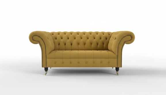 Chesterfield Big Textile Design Living Room Couch Sofa Upholstery 2 Seat Leather #142