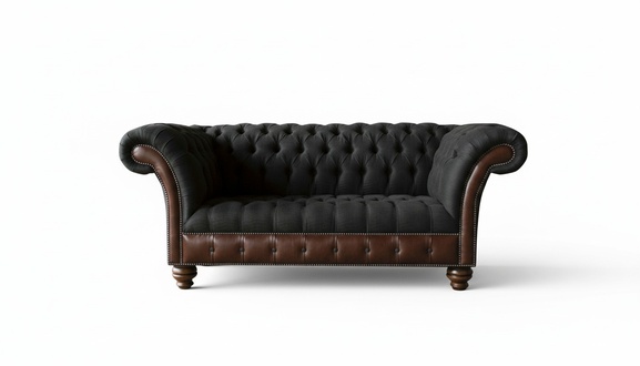Chesterfield Black Living Room Modern Design Couches Sofa Black Furniture Fabric