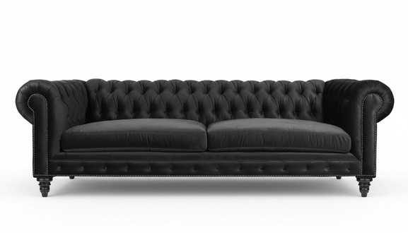 Chesterfield Black Living Room Modern Three Seater Creative Furniture Textile Fabric