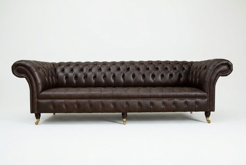 Chesterfield Brown Couch Sofa Upholstery 4 Seater Couches Seat Set Sofas 265cm