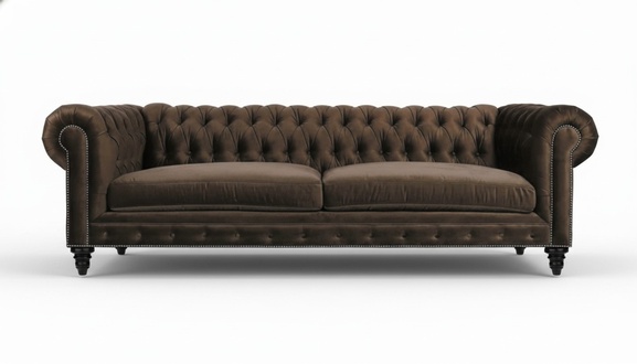 Chesterfield Brown New Living Room Modern Three Seater Creative Furniture Textile Fabric