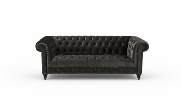 Chesterfield Charcoal Living Room Modern Design Couches Velvet Brown Furniture Fabric