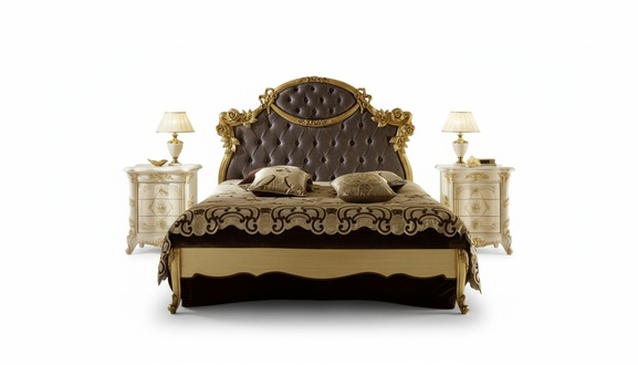 Chesterfield Classic Bed Luxury Furniture Baroque Hotel Leather Bedroom Beds