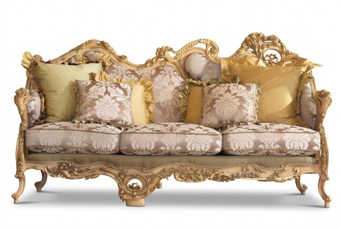 Chesterfield classic three-seater sofa living area textile sofa 3 seats