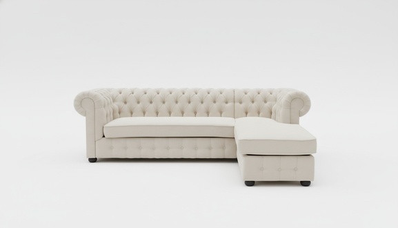 Chesterfield Corner Sofa L Shape Fabric Design Couch Upholstery Seat Sofa Textile Corner New
