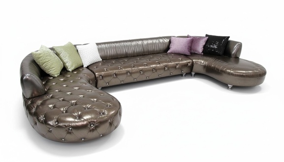 Chesterfield Corner Sofa U Shape Luxury Couch Lounge Gold Corner Set