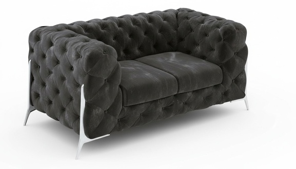 Chesterfield Couch 2 Seater Upholstery Seat Textile Fabric Leather Couches Sofas Sofa