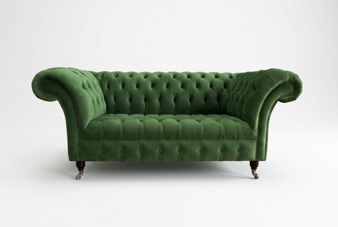 Chesterfield Couch 2 Seater Upholstery Seat Textile Fabric Leather Couches Sofas Sofa