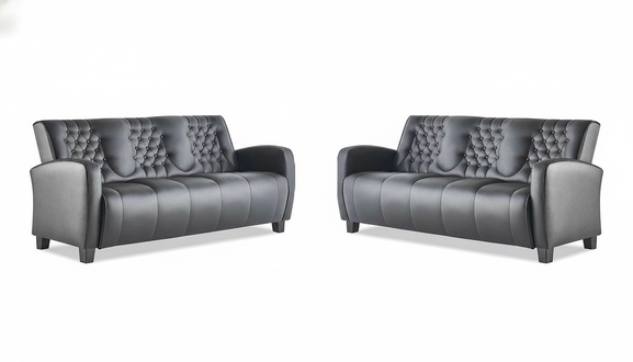 Chesterfield Couch 3-seater sofas sofa set modern leather sofas wooden buttons