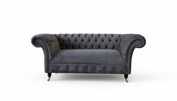 Chesterfield Couch Sofa 2 Seater Upholstery Fabric Design Luxury Sofas Textile