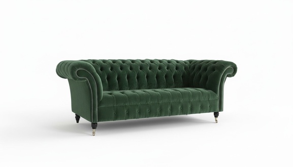 Chesterfield couch sofa upholstery 3 seater couches seat set sofas green new