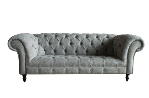 Chesterfield couch sofa upholstery 3 seater couches seat set sofas gray new