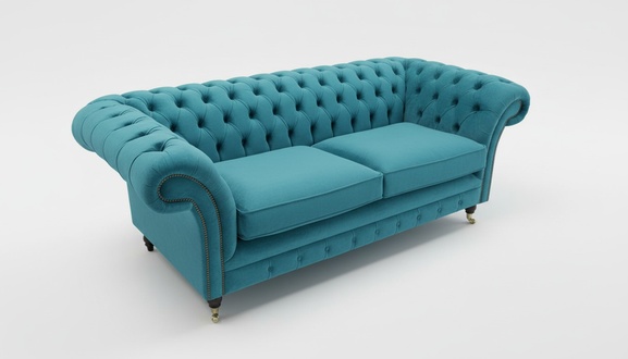 Chesterfield couch textile fabric sofa furniture noble design 3 seater velvet designer