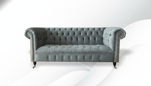 Chesterfield creative furniture new modern design textile living room couches grey