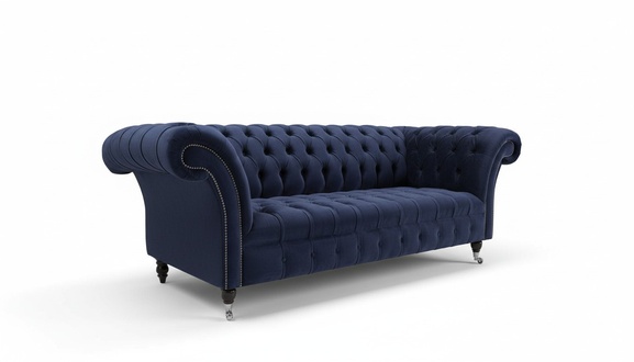 Chesterfield design sofa 3 seater couch upholstery luxury classic textile couches