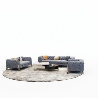 Chesterfield design sofa couch seat upholstery set 3+2+2 seats metallic velvet