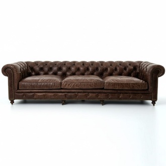 Chesterfield Design Upholstered Couch Leather Sofa Set Luxury Textile 5-Seater #166