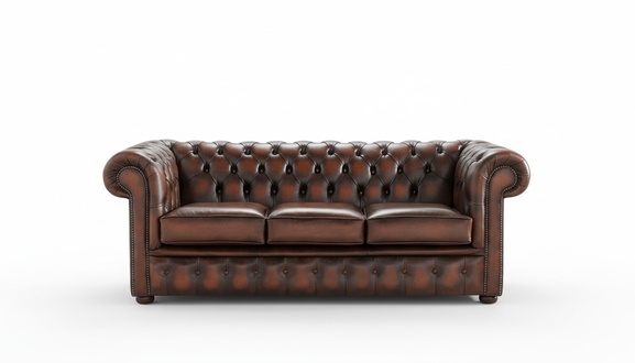 Chesterfield Sofa 3-Seater Chocolate Brown Faux Leather With Cushions Comfortable Couch New