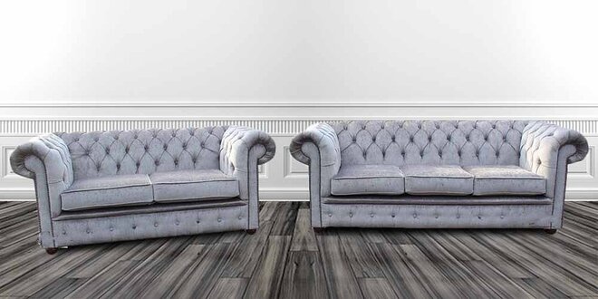 Design upholstered sofa couch seat lounge club set Chesterfield sofa set