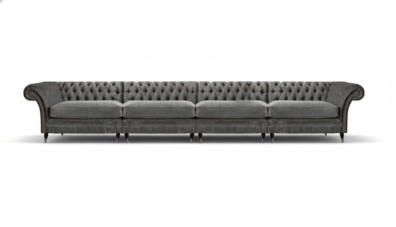 Chesterfield Designer Sofa Living Room Couch Luxury Upholstered 4-Seater