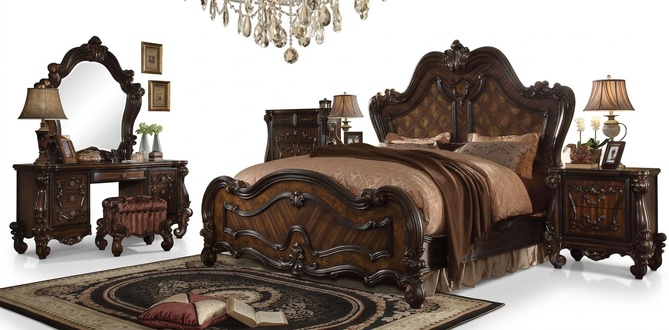 Classic style massive marriage royal double bed made of real wooden frame