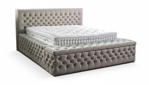 Chesterfield Double Hotel Beds Sleeping Room Leather Modern Bed Upholstery Design