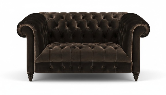 Chesterfield Exclusive Brown Couch Modern Two-Seater Upholstered Furniture