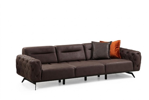 Chesterfield four seater couch brown sofa 4 seat upholstered sofa fabric sofa