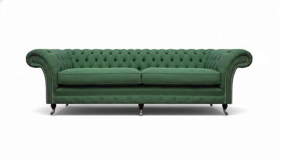 Chesterfield Green Two-Seater Living Room Luxurious Two-Seater Furniture
