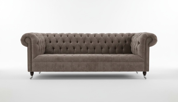Chesterfield Big Textile Design Living Room Couch Sofa Upholstery 4 Seat Leather #117