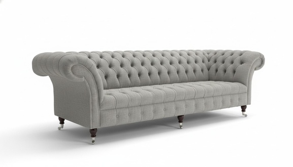 Chesterfield Big Textile Design Living Room Couch Sofa Upholstery 4 Seat Leather #115