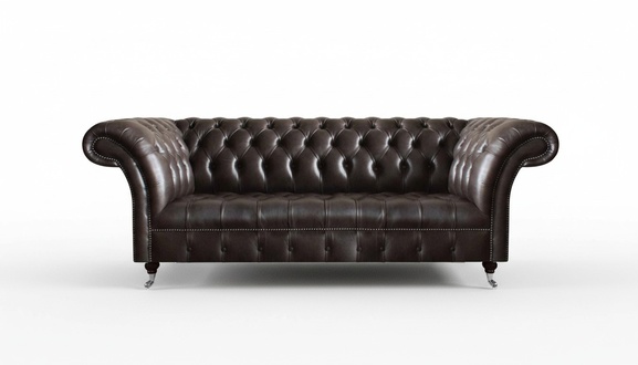 Chesterfield Leather Furniture Luxurious Three-Seater Living Room Noble Sofas