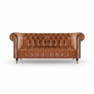 Chesterfield leather seating brown three seater living room luxury sofas