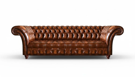 Chesterfield Leather Sofa Brown Faux Leather Couch Designer Fine Seating