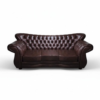 Chesterfield leather sofa couch three-seater living room luxury furnishings
