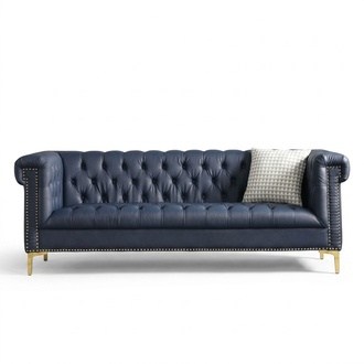 Chesterfield Leather Upholstery Design Sofa Luxury Couch Classic Sofa 3 Seater New