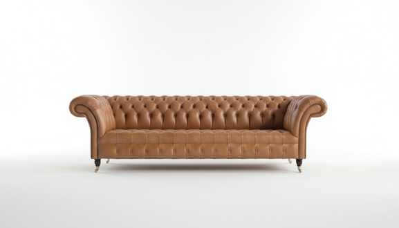 Chesterfield Leather Upholstery Luxury Sofa Design Couch Classic Sofa 4 Seater New