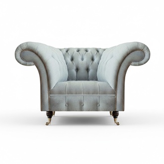Chesterfield Hellgrauer Armchair Modern Living Room Upholstered Seating Furniture